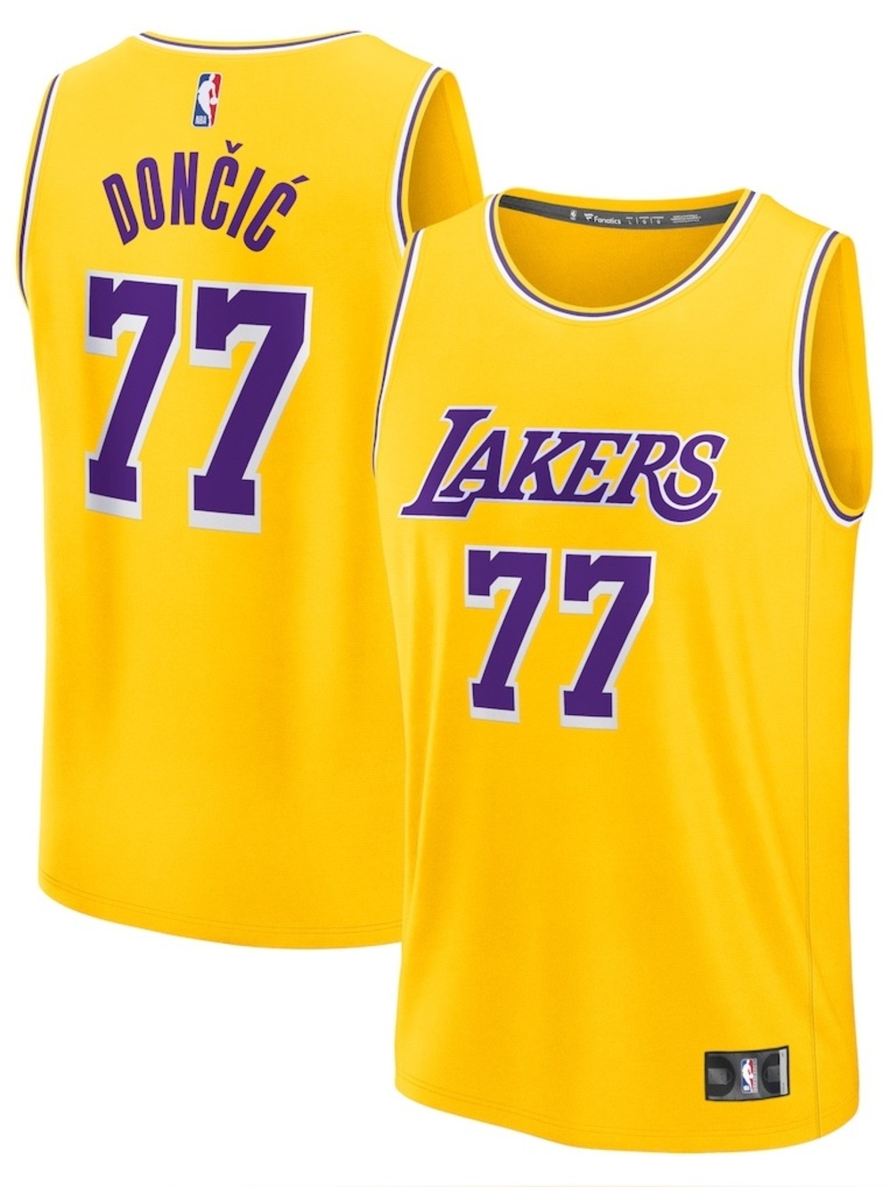 Fanatics Luka Dončić LA Lakers Fast Break Replica Jersey Large Gold NWT IN PKG